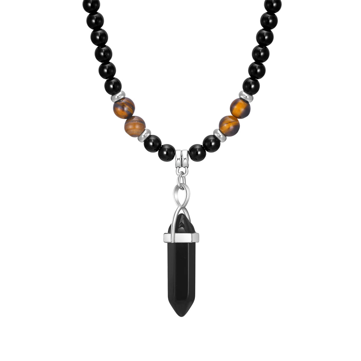 TIBETAN BUDDHIST PHURBA KILAYA THE MAGIC KNIFE WITH TIGER’S EYE LAVA STONE NECKLACE FOR MEN JEWELRY