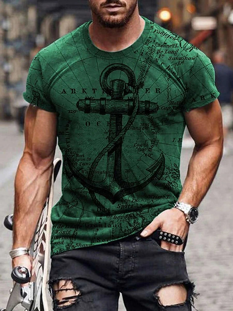 Summer Casual Everyday Men's T-shirt Outdoor Street Fashion Short-sleeved Top Father's Day Gift Monogram Printed Men's T-shirt