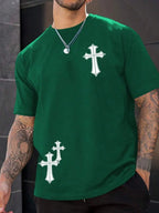 PENDRA Religious Print Cross Short-Sleeve T-Shirt