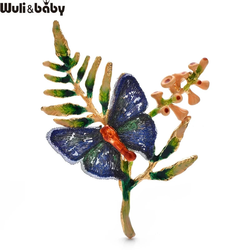 PENDRA Beautiful Butterfly And Flower Brooch