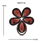 PENDRA Floraspark 3-Color Crystal Flower Brooch
