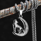 PENDRA Patron Saint Wolf Steel Necklace