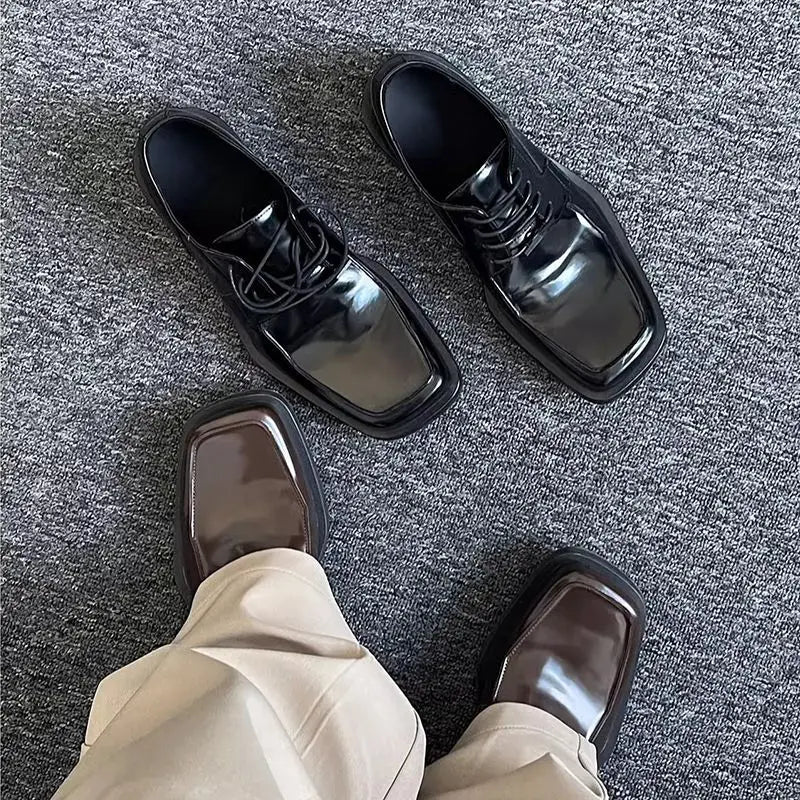 PENDRA Leather Platform British Shoes