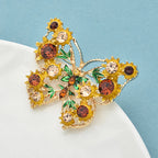 PENDRA Vintage Flower Butterfly Brooch