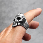 Stainless Steel Men Rings Spartan Helmet Warrior Skull Punk Rock Gothic for Biker Male Boy Jewelry Creativity Gift Wholesale