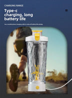 Rechargeable Electric Protein Shaker, Automatic Mixing Blender Bottle, BPA Free Portable Water Cup for Gym, Travel, Hiking,