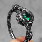 PENDRA Snake Gemstone Viper Steel Ring