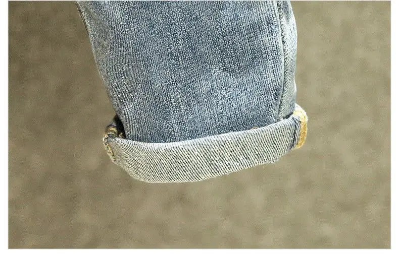 2025 Summer Ripped Jeans Men's Slim-fitting Small Feet Elastic Trousers Trendy Brand Fashion Scratched Patch Cargo Beggar Pants