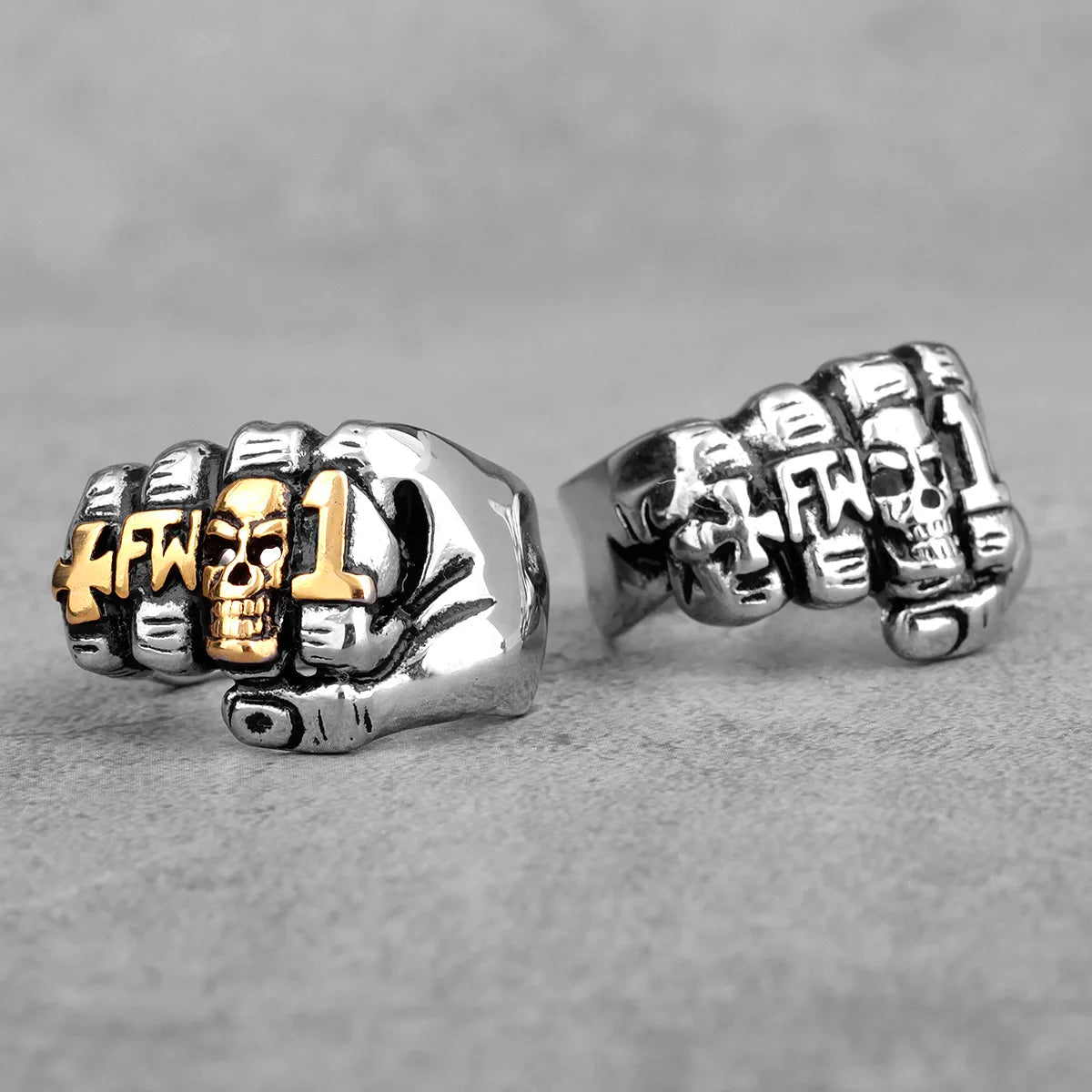 PENDRA Fist Punch Skull Steel Ring