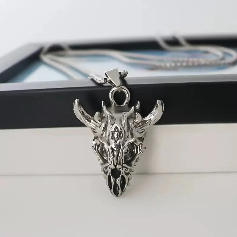 PENDRA Dragonskull Vintage Flying Dragon Skull Pendant