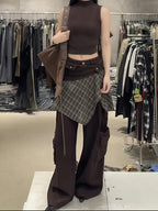 PENDRA Fake Two Piece Plaid Pants