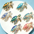 PENDRA Sea Turtle Rhinestone Brooch