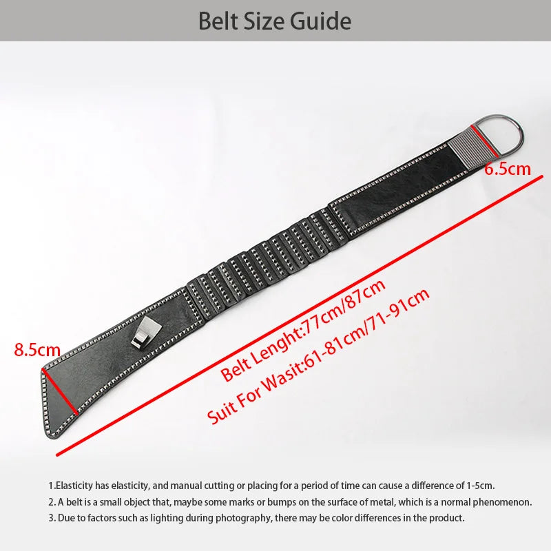 Y2K Rivet Wide Corset Belt For Women and men Punk Accessories Dress Jeans PU Leather Belt Western Cowboy Cowgirl Waistband