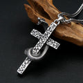 PENDRA Serpentcross Stainless Steel Snake Cross Pendant