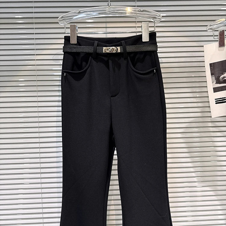 PENDRA Micro Flared Velvet Pants