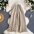 Lazy style high waisted casual wide leg pants women in spring and summer new stretch solid color loose versatile pants