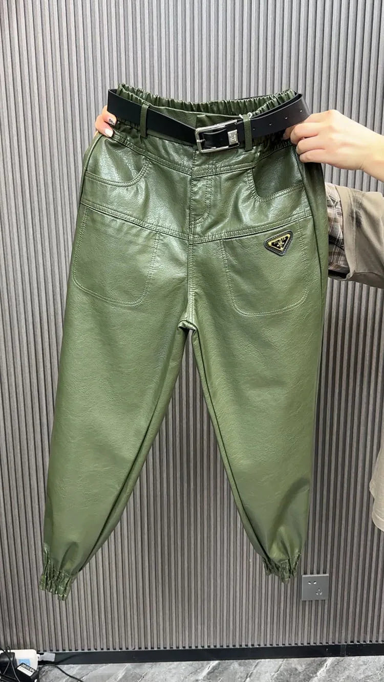 PENDRA PU Leather Warm Pants