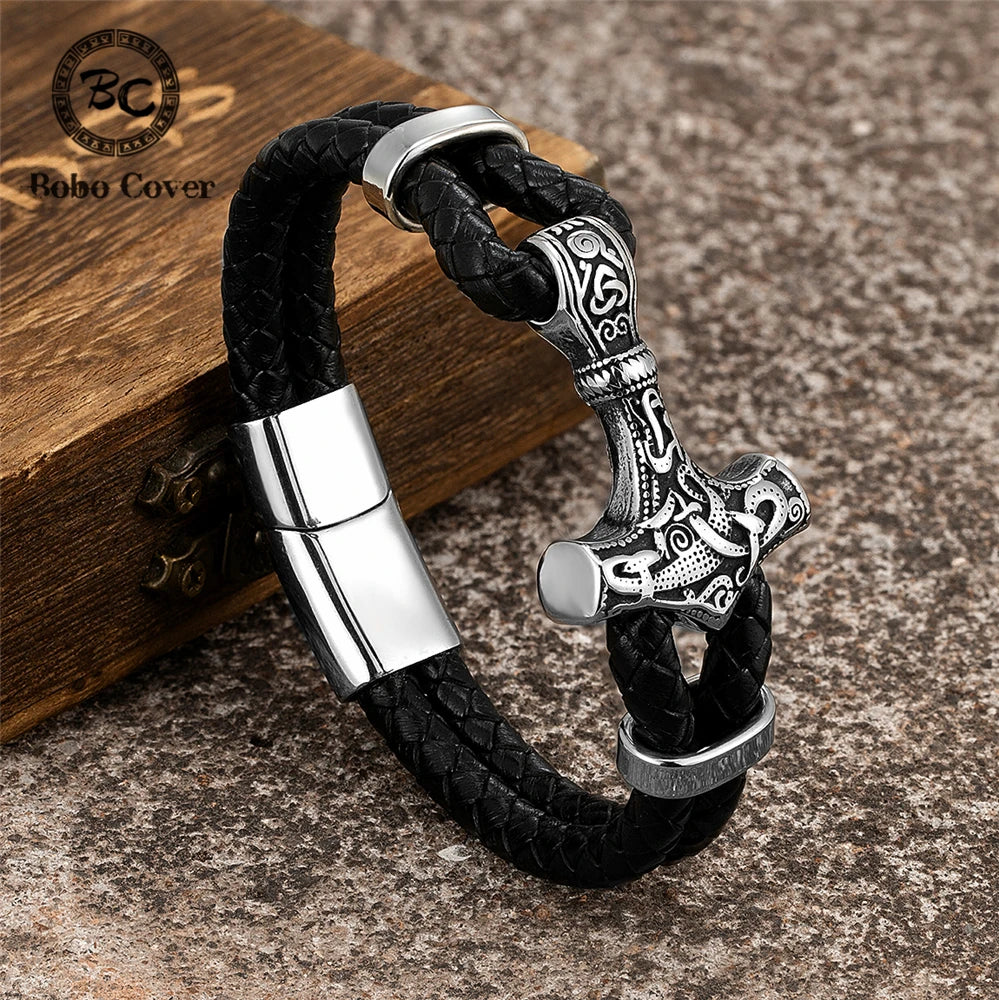 PENDRA Rune Vintage Leather Bracelet