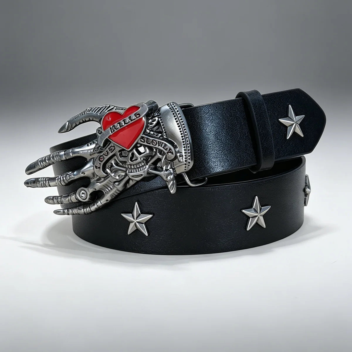 Luxury Desiner Skull Pu Leather Belts For Women and Men Y2K Western Cowgirl Cowboy Punk Belt Stars Rivet Gothic Accessories