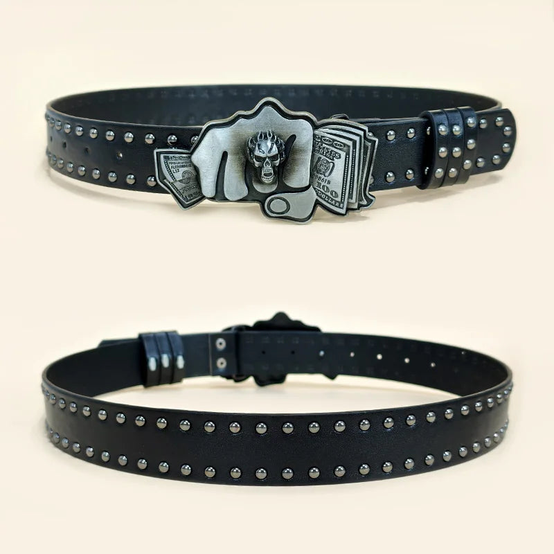 PENDRA Jadeene Leather Western Gothic Belt