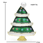 PENDRA Noelgreen Green Enamel Christmas Tree Brooch
