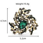 PENDRA Geometra Retro Crystal Geometric Flower Brooch
