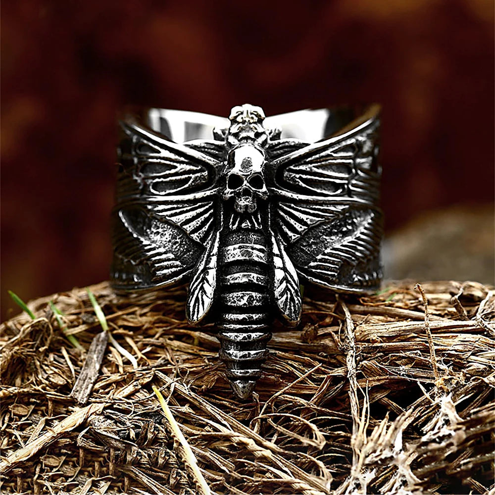 PENDRA Butterflyskull Gothic Butterfly Skull Ring