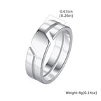 Simple Stainless Steel Ring for Men,Casual Silver Black Color Finger Rings,Trend Jewelry Wedding Gift