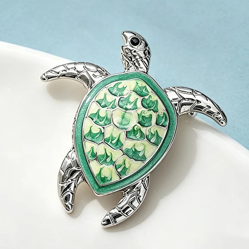 PENDRA Lovely Swimming Turtle Brooch