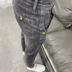 Summer Luxury Korean Style Stretch Grey Men's Slim Trousers Classic Streetwear Casual Designer Cowboy Boyfriend Jeans for Men