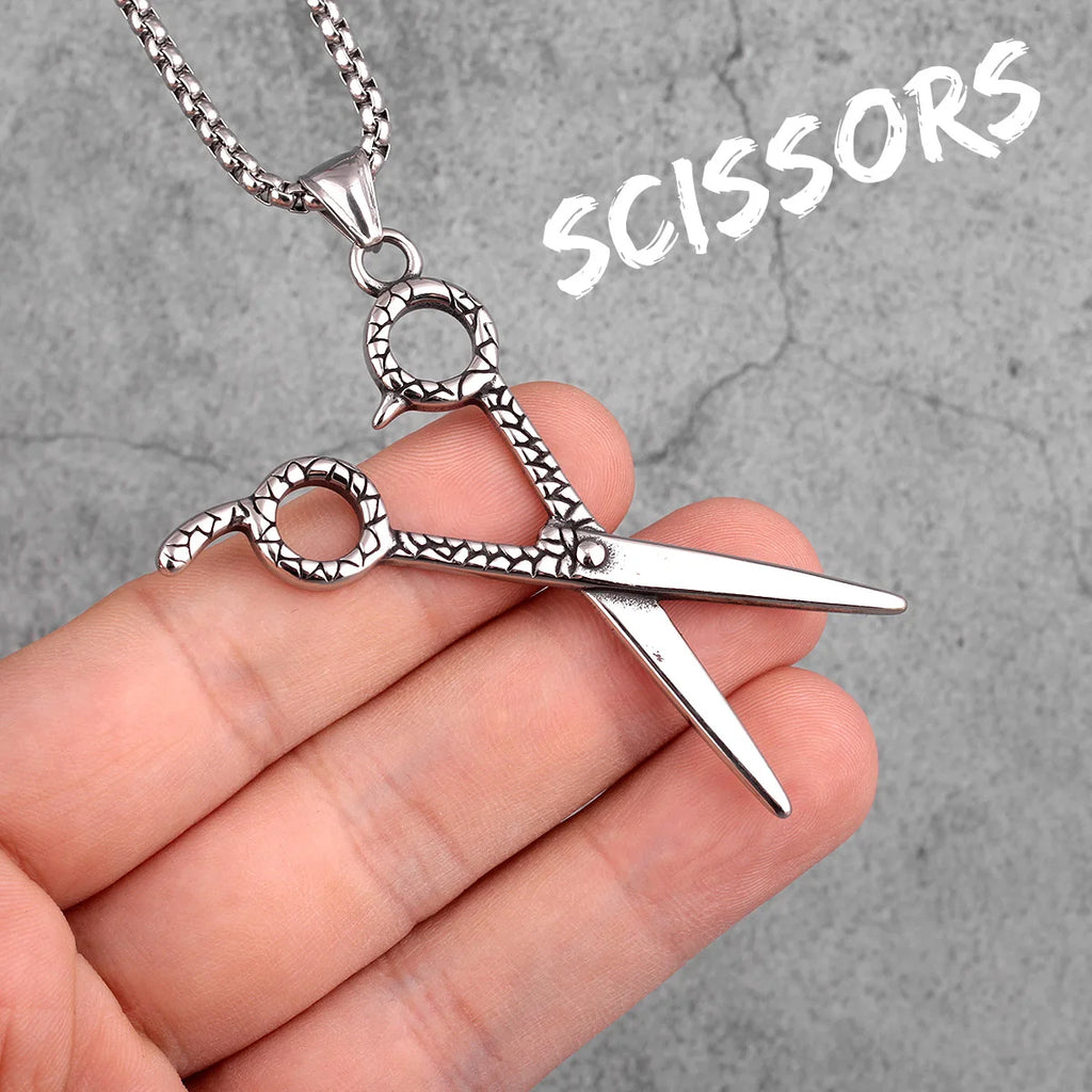 PENDRA Scissors Haircut Barber Steel Necklace