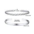 5mm Cuban Chain Bracelet for Men Boys,Waterproof Stainless Steel Cuff Bangle,Simple Minimalist Jewelry Gift