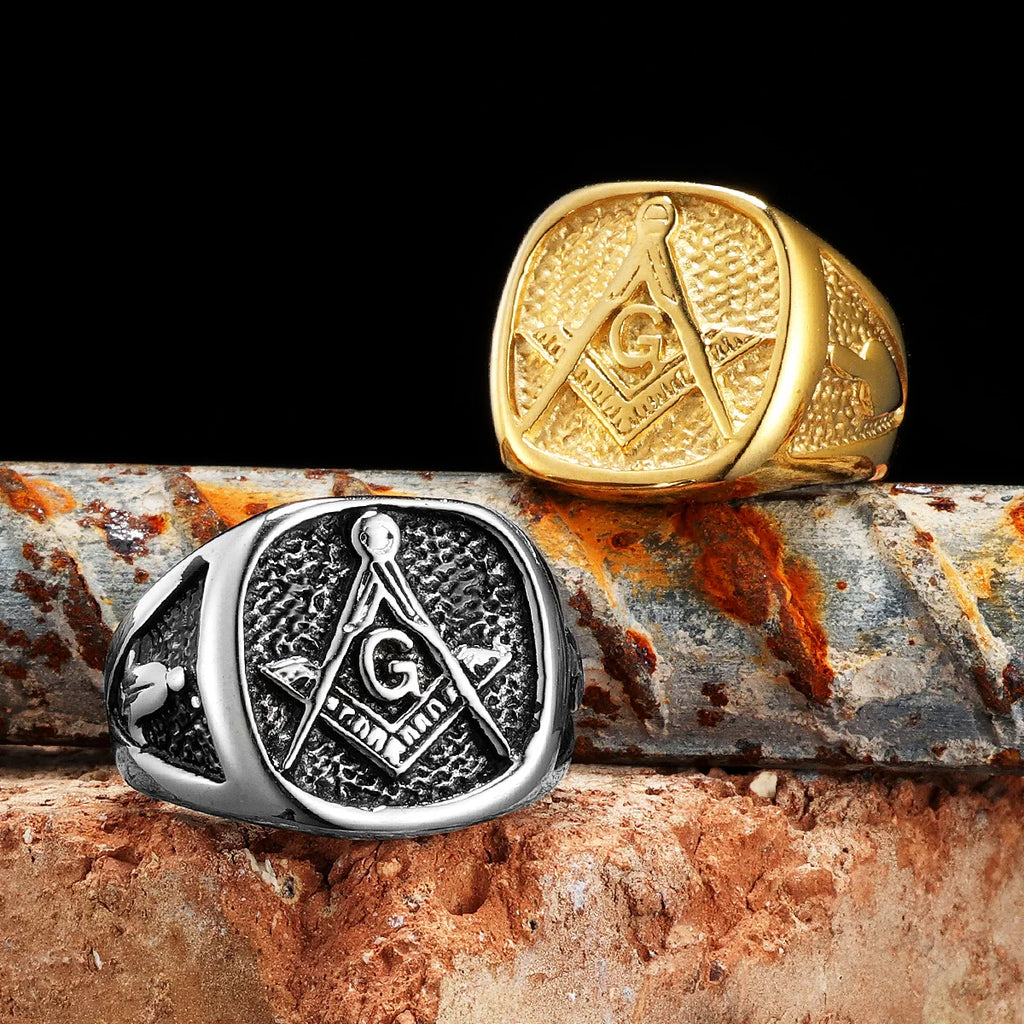 PENDRA Masonic Jewelry Punk Ring
