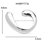 PENDRA Stainless Steel Curved Brooch