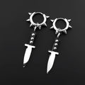 PENDRA Razorbow Gothic Rivet Hoop Earrings