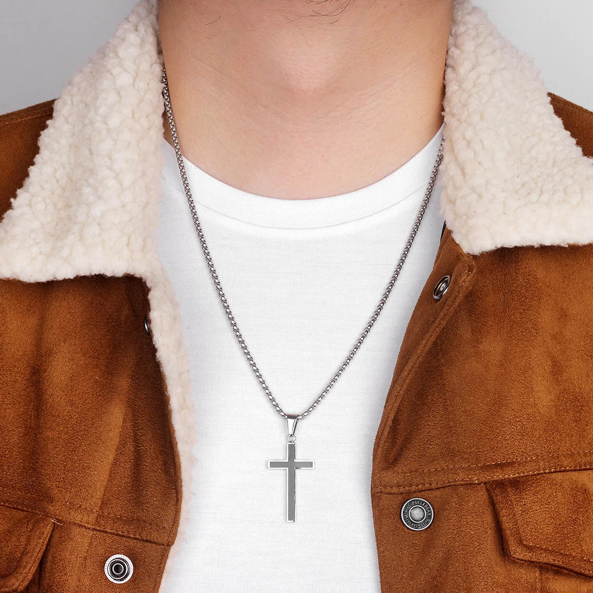 PENDRA Cross Boyfriend Steel Necklace