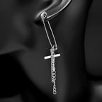 2026 Korean Wave New Stainless Steel Earring Pin Cross Chain Hip Hop Punk Men Accessories Lover Gift Stainless Steel Jewelry