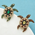 PENDRA Enamel Sea Turtle Rhinestone Brooch