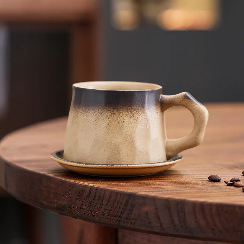 Retro kiln-changed ceramic coffee cup, Japanese handmade style ins style desktop coffee cup multi-color optional