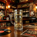 METALLICA metal band 45th anniversary, black gold three-dimensional relief craft rock commemorative collection glass beer cup,