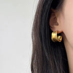 PENDRA Frostgeometry 925 Sterling Silver Hoop Earrings