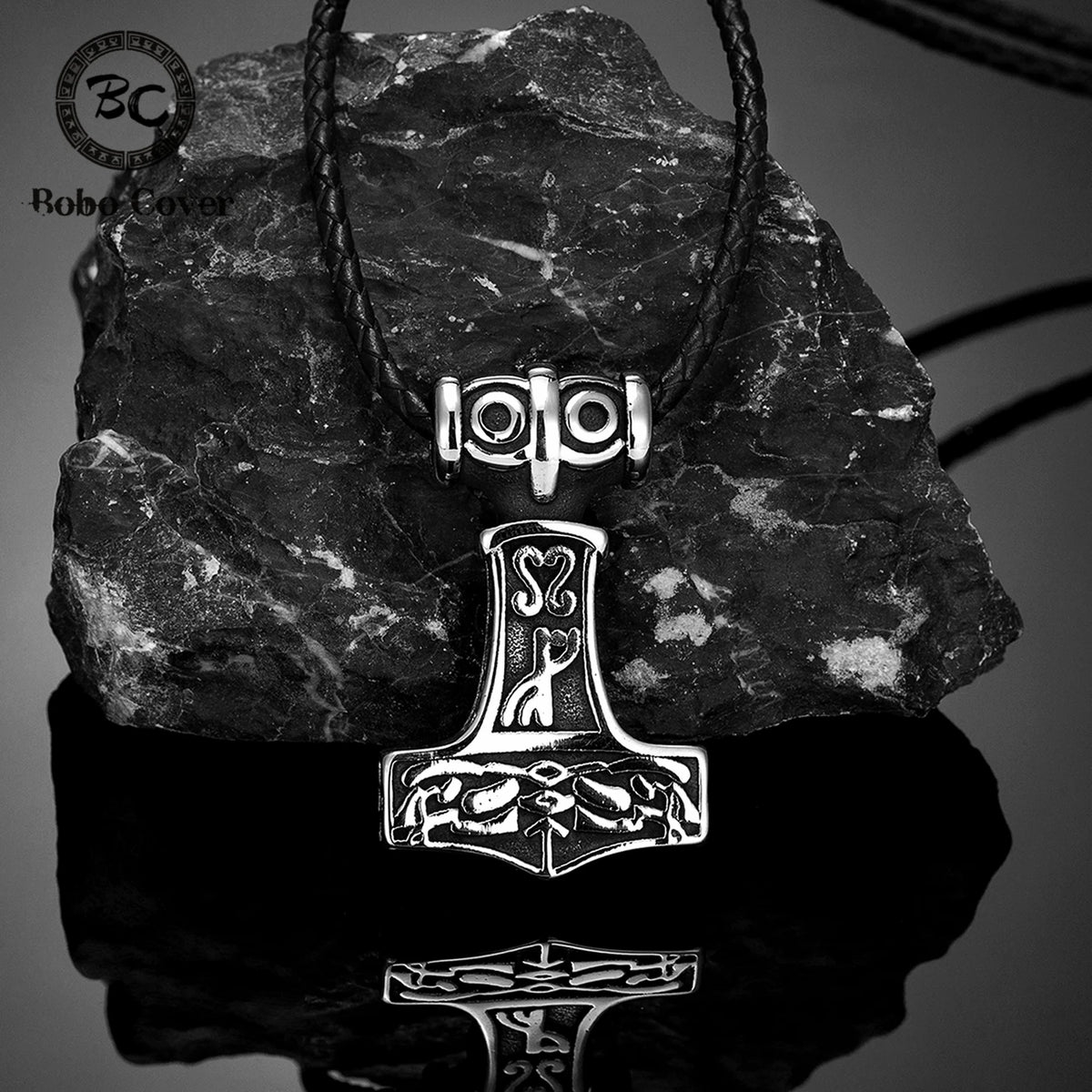 PENDRA Rune Vintage Leather Necklace