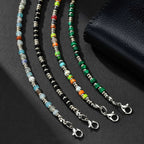 Men's Crystal Wheel Beads Bracelet,4mm Natural Stone Metal Wheel Beaded Bracelet,Adjustable Wristband Gift