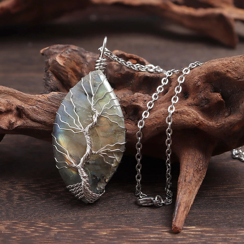 PENDRA Tree Life Crystal Necklace