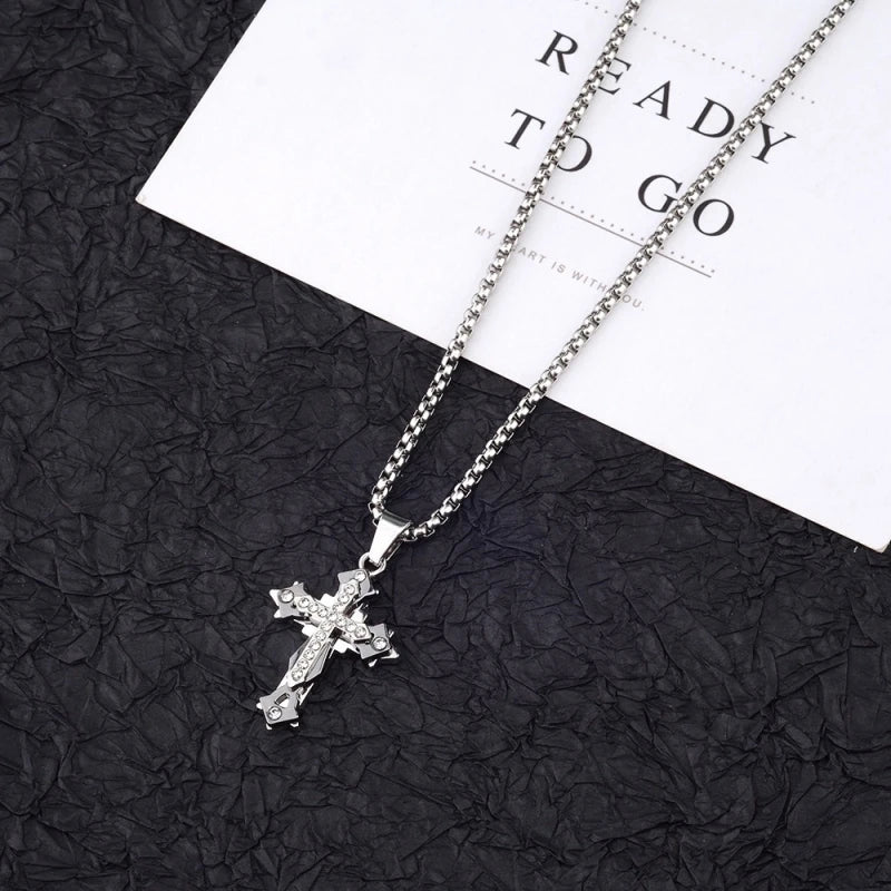 PENDRA Crosssteel Titanium Steel Cross Pendant