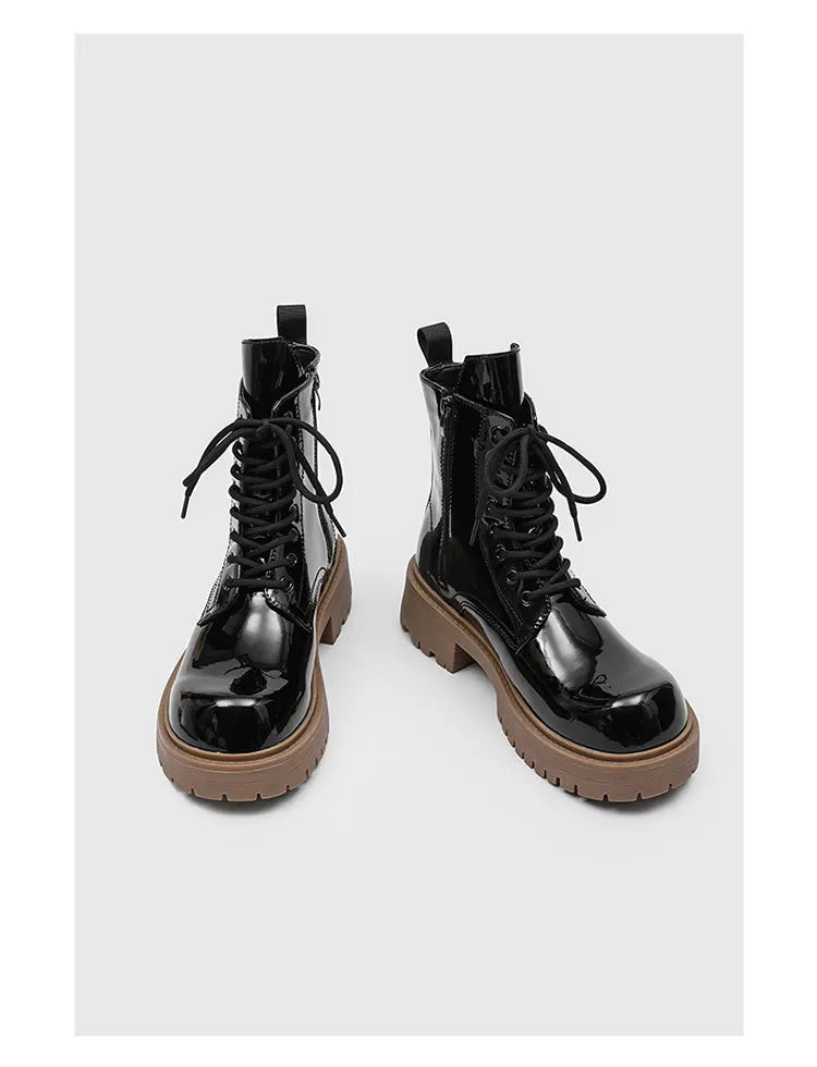 PENDRA Leather Thick Soled Boots