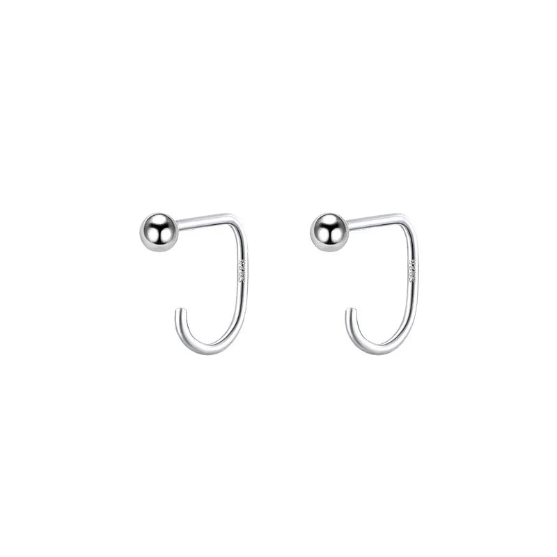 PENDRA Geometry Hoop Sterling Earrings
