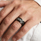 Gear Chain Rotating Spinning Ring for Men,Punk Stainless Steel Anti Stress Ring Gift