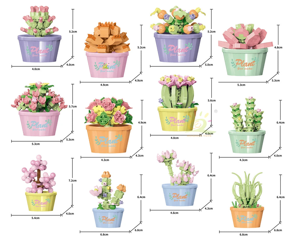 PENDRA Succulent Potted Floral Building Set