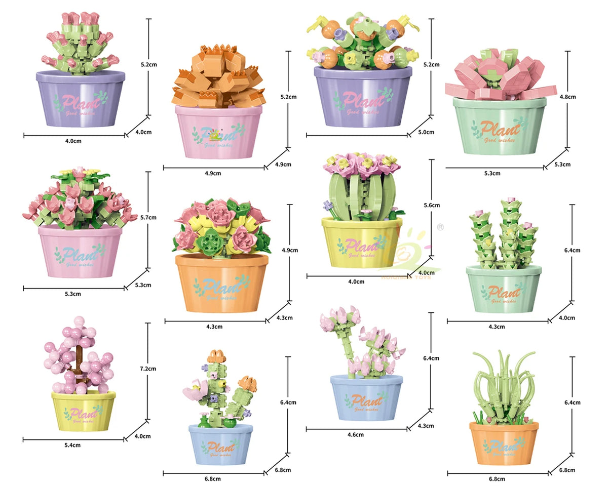 PENDRA Succulent Potted Floral Building Set